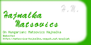 hajnalka matsovics business card